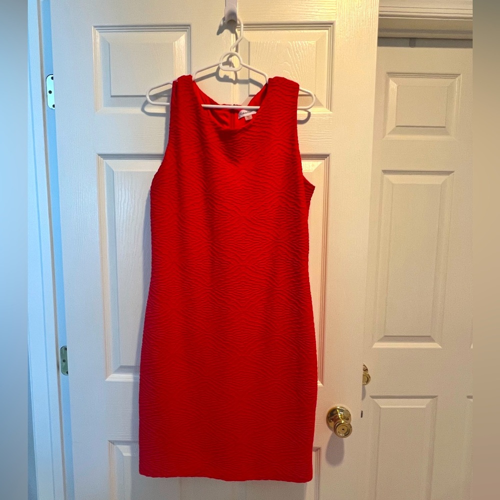 Calvin Klein Pink Textured Tank Mini Dress Size 14